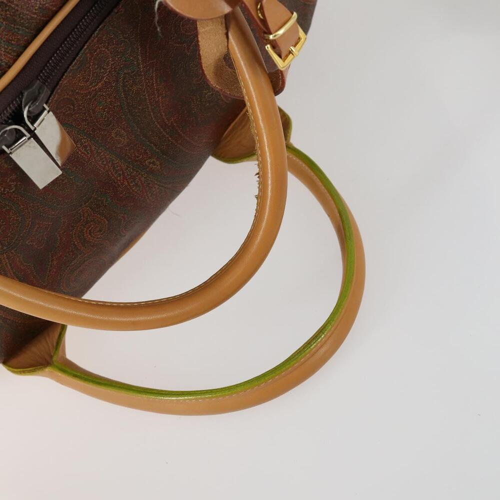 ETRO Paisley Boston Bag PVC 2way Bordeaux Gold Auth am10241 - Picture 8 of 16